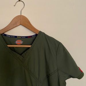 Olive Green DICKIES Stretch Scrub Top